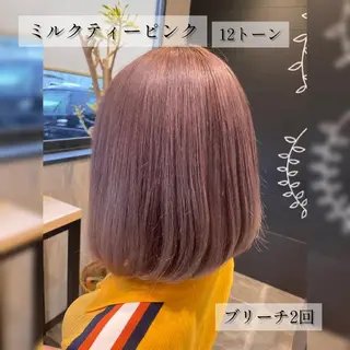ショート カラー メンズ キッズ ブリーチカラー/ 美髪矯正/佐伯 駿のヘアスタイル