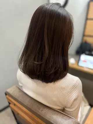 セミロング カラー パーマ ヘアアレンジ メンズ キッズ ネイル マツエク・マツパ アイブロウ 久木原 ゆりのヘアスタイル