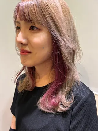 ロング カラー 久木原 ゆりのヘアスタイル
