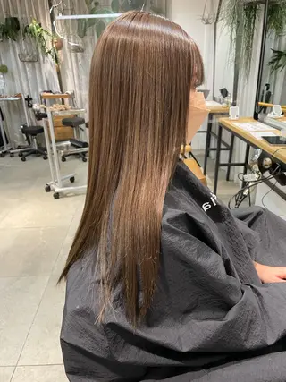 ロング カラー ヘアアレンジ 小顔レイヤー×コンパ クトボブ/林隆平のヘアスタイル