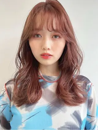 セミロング 野上 こころのヘアスタイル