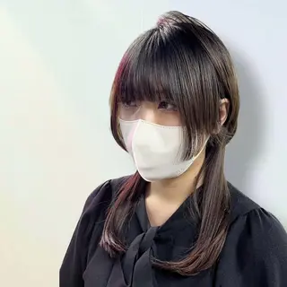 ロング ハッシュ・ウルフ🐺 小顔レイヤー松山直史のヘアスタイル