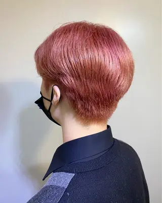 ショート カラー メンズ ブリーチ毛対応酸性 ストレート🌈サキのヘアスタイル