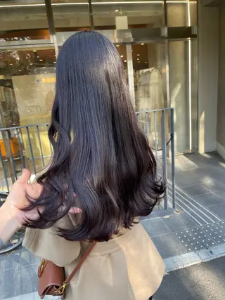 ロング ラベンダー/レイヤー スタイル🤎mamiのヘアスタイル