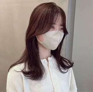 ミディアム カラー グレージュ🐰透明感 カラー🫧akihoのヘアスタイル