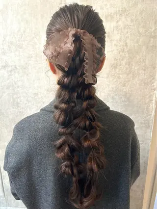 ロング ヘアアレンジ 横浜ハイトーン‪ エクステ/あやかのヘアスタイル