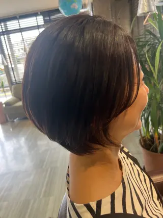 ミディアム 【南草津】髪質改善 ヘナカラー＆縮毛矯正のヘアスタイル