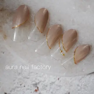 ショート カラー ネイル 赤羽 aura 深爪を断らない✨のネイルデザイン