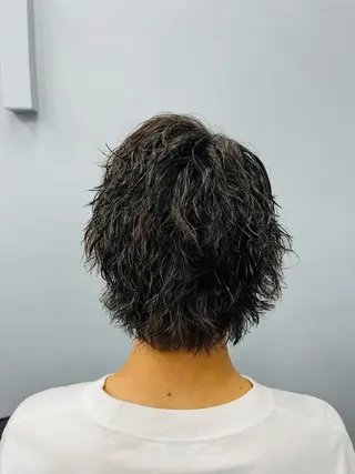 ミディアム パーマ メンズ 池袋メンズパーマ フェード純平のヘアスタイル