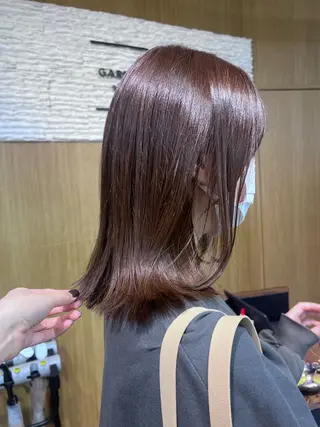 ミディアム ひなこ♡縮毛矯正/ 艶カラー🤍透明感のヘアスタイル