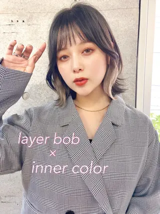 ミディアム カラー 似合わせレイヤー 🇰🇷荒木洋文のヘアスタイル