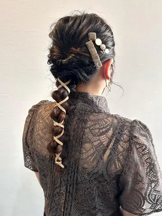 ロング ヘアアレンジ 𝘒𝘺𝘰𝘬𝘢 🌿のヘアスタイル