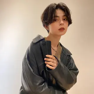 ショート カラー パーマ ボブ/ミニボブ 透明感カラーkadoのヘアスタイル