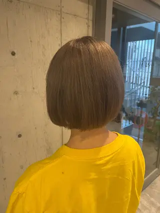 ミディアム カラー ヘアアレンジ ボブ×艶カラー 特化・リクト💥のヘアスタイル