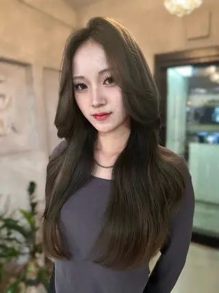 ロング カラー 上野/韓国hair 🤍MOEKA🤍のヘアスタイル