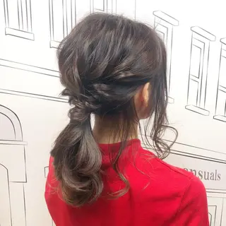 ミディアム カラー TOMOKA 艶髪/透明感カラーのヘアスタイル