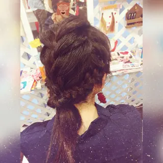 ミディアム ヘアアレンジ 岩谷/ブリーチ 🪽透明感カラーのヘアスタイル