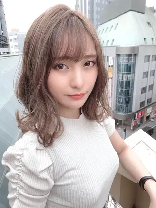 ミディアム カラー 中川歩 髪質改善 ツヤカラー【横浜】のヘアスタイル