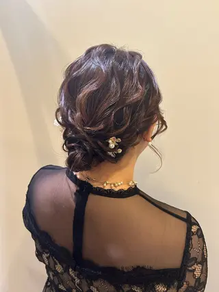 ミディアム ヘアアレンジ ボウ🪞ヘアセット /メイク/マツパのマツエク・マツパデザイン