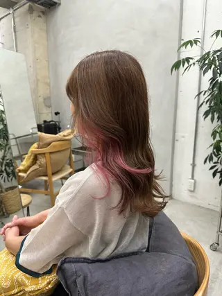 セミロング カラー MUKU ひかるのヘアスタイル