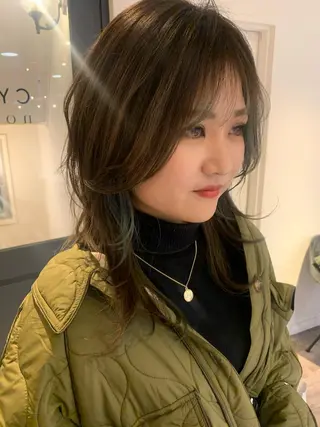 ロング カラー パーマ ヘアアレンジ メンズ キッズ ネイル マツエク・マツパ ウルフレイヤーカット /チヒロのヘアスタイル