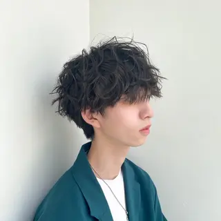 メンズ メンズカット/ フェザーパーマ/げんのヘアスタイル