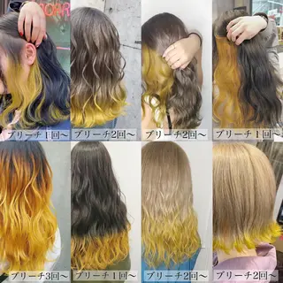 ミディアム カラー メンズ JuNブリーチに 縮毛矯正するプロのヘアスタイル