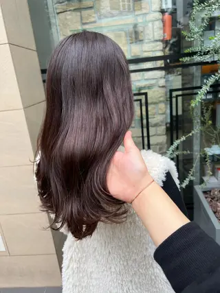 セミロング カラー ヘアアレンジ チャンモリパーマ/韓 国/Minami🦋のヘアスタイル