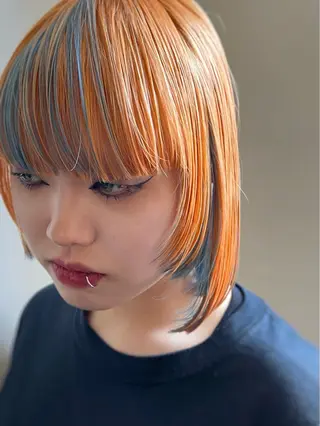 ミディアム カラー 安部佑哉/ハイトーン /レイヤー/ブリーチのヘアスタイル