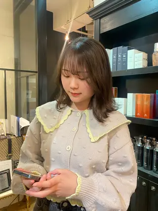 ミディアム 原田 梓未のヘアスタイル