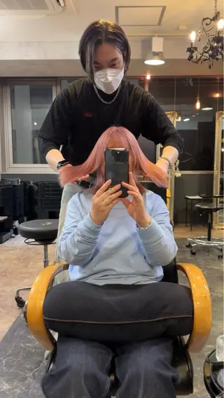 ミディアム カラー 店長 ハイトーン× 髪質改善/舘野 涼太のヘアスタイル