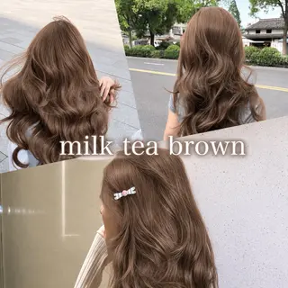 ロング カラー 🍩似合わせボブ ×チョコブラウン🍩のヘアスタイル