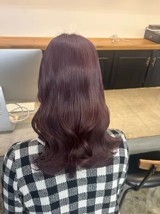 ロング カラー 🌷ラベンダーピンク 顔まわり🌷ねいろのヘアスタイル