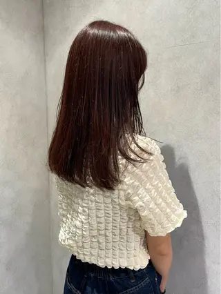 セミロング カラー yumemiレイヤー ‎✴︎ 透明感カラーのヘアスタイル
