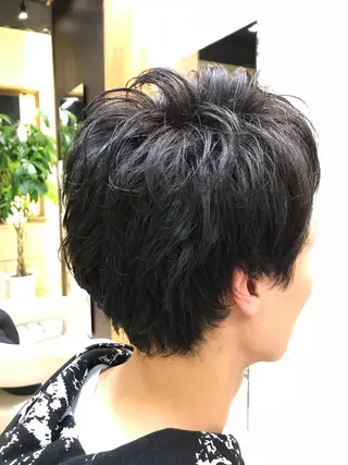ショート メンズ ❣️大人色気レイヤー 美髪縮毛 金山❣️のヘアスタイル