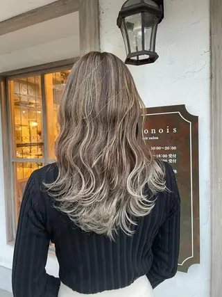 セミロング カラー パーマ ヘアアレンジ キッズ 韓国♡ハイライト ♡YURIのヘアスタイル