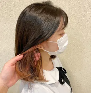 ミディアム カラー 中川 茜里のヘアスタイル