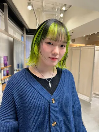 ミディアム デザイン🥇複雑履歴 ハイトーン特化のヘアスタイル