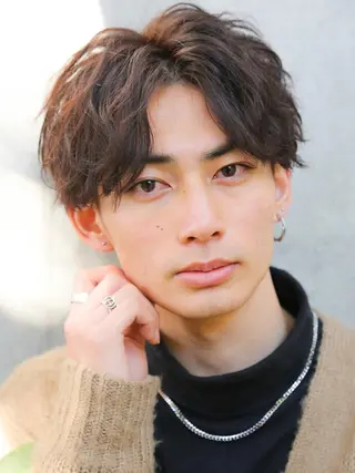 ショート パーマ メンズ ✨ブリーチなし透明感 池袋 水野のヘアスタイル