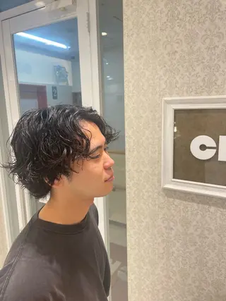 パーマ メンズ 本厚木パーマ&ブリー チMEN'Sショートのヘアスタイル