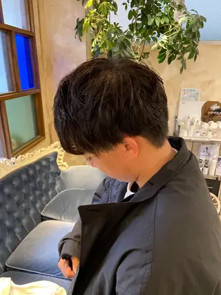 ショート パーマ メンズ 綾/ベージュカラー /パーマ🩰のヘアスタイル