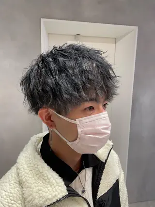 ショート カラー ヘアアレンジ メンズ 渋谷レイヤーカット/ 暖色艶カラー🩵高橋のヘアスタイル
