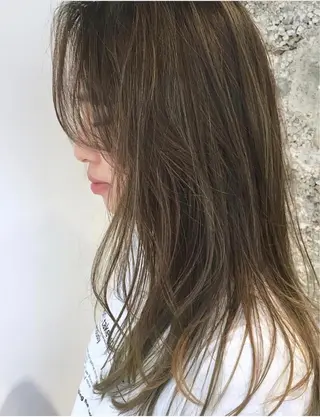セミロング カラー 縮毛矯正セミナー講師 ヨコモリユウキのヘアスタイル
