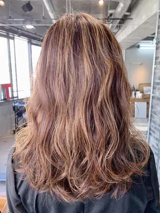 セミロング カラー パーマ 代表 中島貴志のヘアスタイル