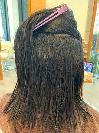 ミディアム シミズ チハルのヘアスタイル