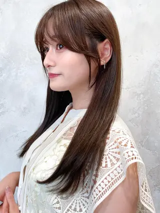 セミロング カラー 顔周り/くびれヘア 韓国ヘア💕風間るなのヘアスタイル