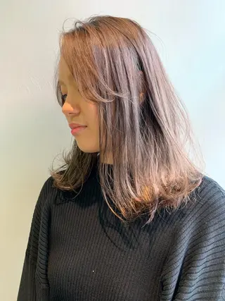 セミロング カラー 怪我のため6月末 復帰予定田中瑞希🍃のヘアスタイル