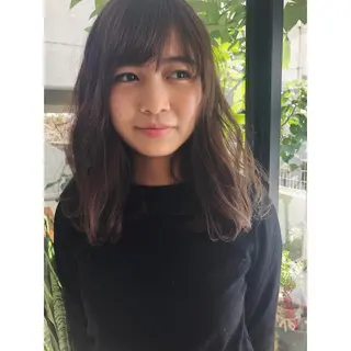 セミロング カラー 林 梓のヘアスタイル