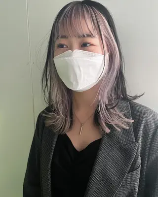 ミディアム 💜ショート💜 ウルフ、ボブ二色亜美のヘアスタイル