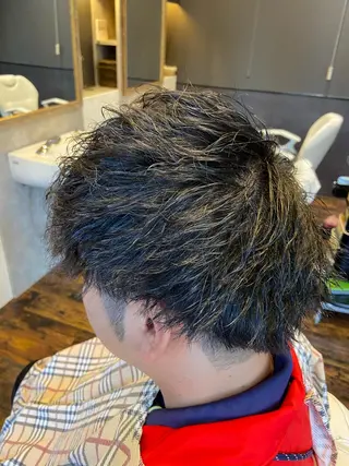 ミディアム パーマ dunhill 斉藤 大樹/メンズカットのヘアスタイル